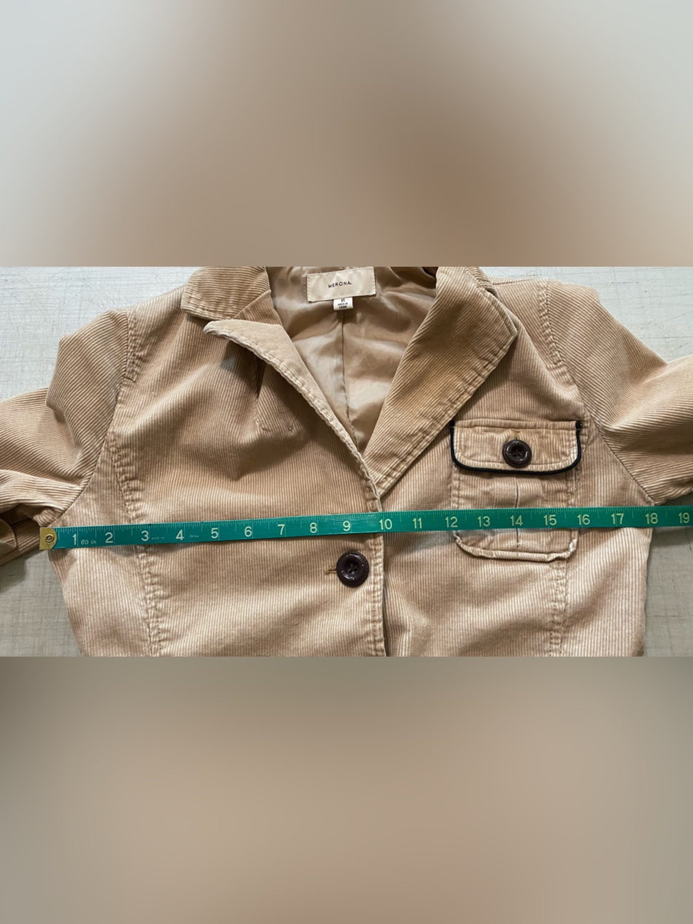 Merona Corduroy Blazer Jacket in Tan - Women's Casual Tailored Coat - Picture 10 of 12